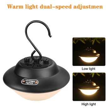 Мини-светодиодный фонарь для кемпинга, перезаряжаемый портативный светодиодный светильник Haning в стиле Ретро, водонепроницаемая лампа для кемпинга, пеших прогулок