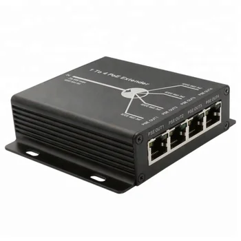Удлинитель PoE с 4 портами IEEE802.3af для IP-камеры Увеличивает дальность передачи на 120 м с помощью портов локальной сети 10/100 м.