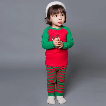 Рождественские пижамы Для мальчиков и Девочек, Пижамы с Эльфом Санта Клаусом, Одежда для сна для малышей, Рождественская пижама, Подарок На Новый Год, Осенне-зимняя одежда от 2 до 7 лет, Пижамы
